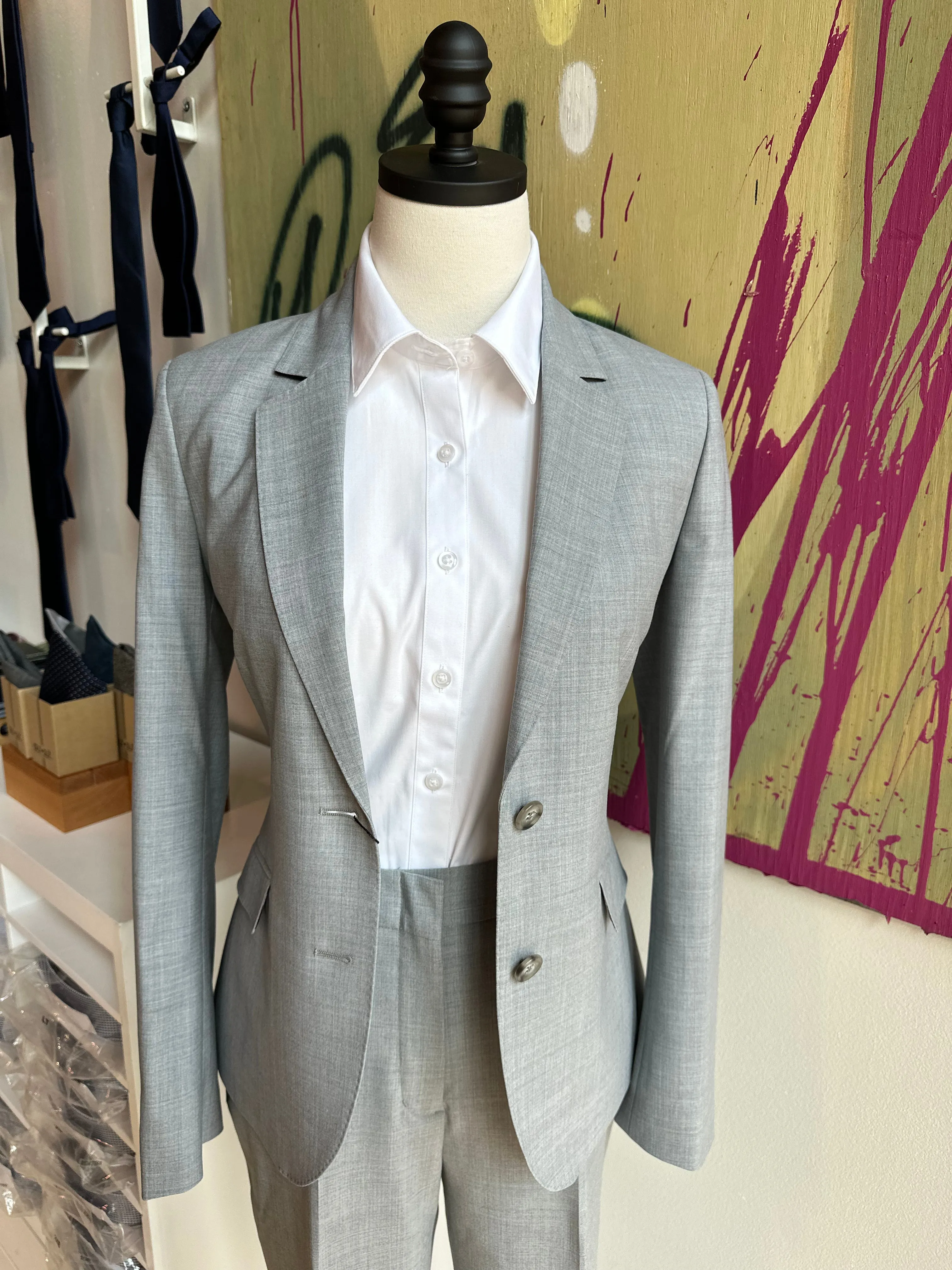 Light Gray Stretch Feminine Cut Premium Suit