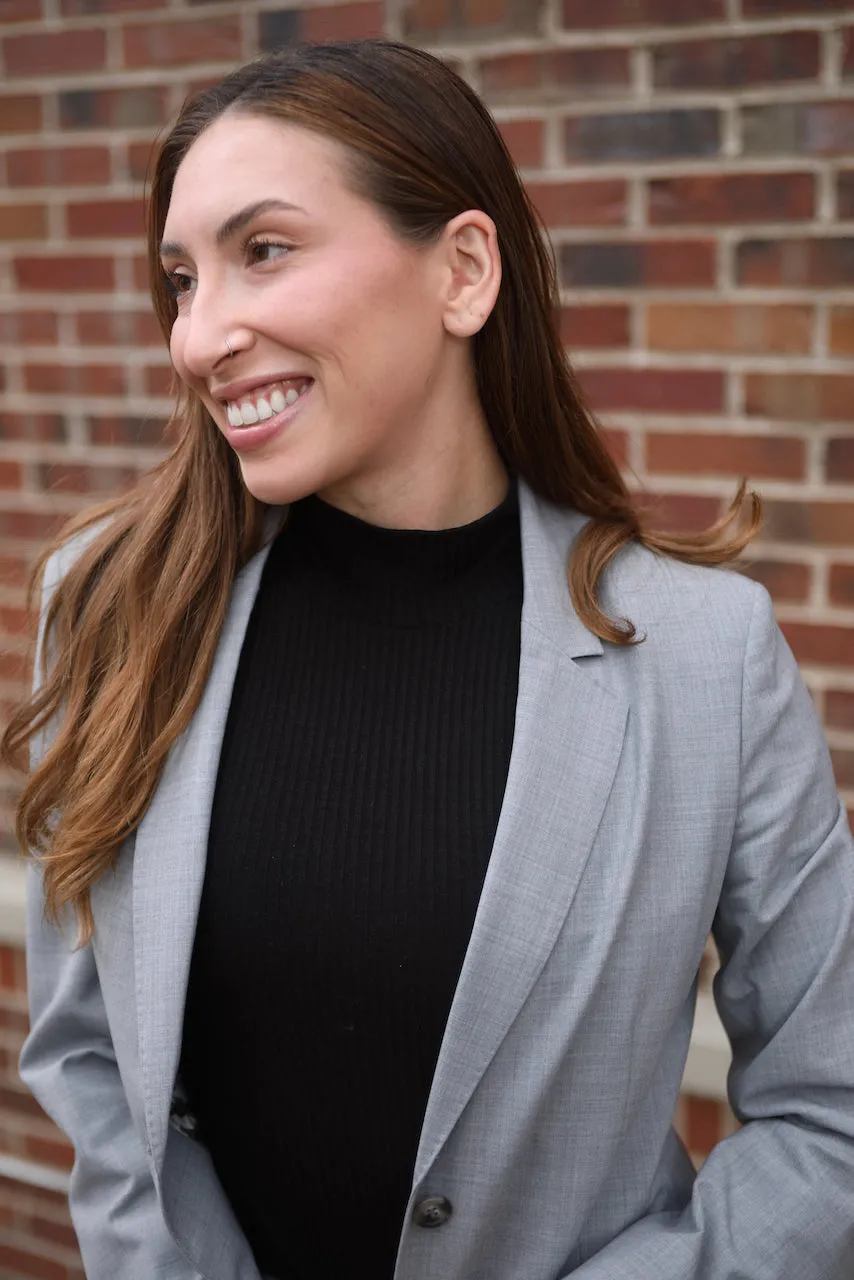 Light Gray Stretch Feminine Cut Premium Suit