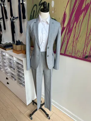 Light Gray Stretch Feminine Cut Premium Suit