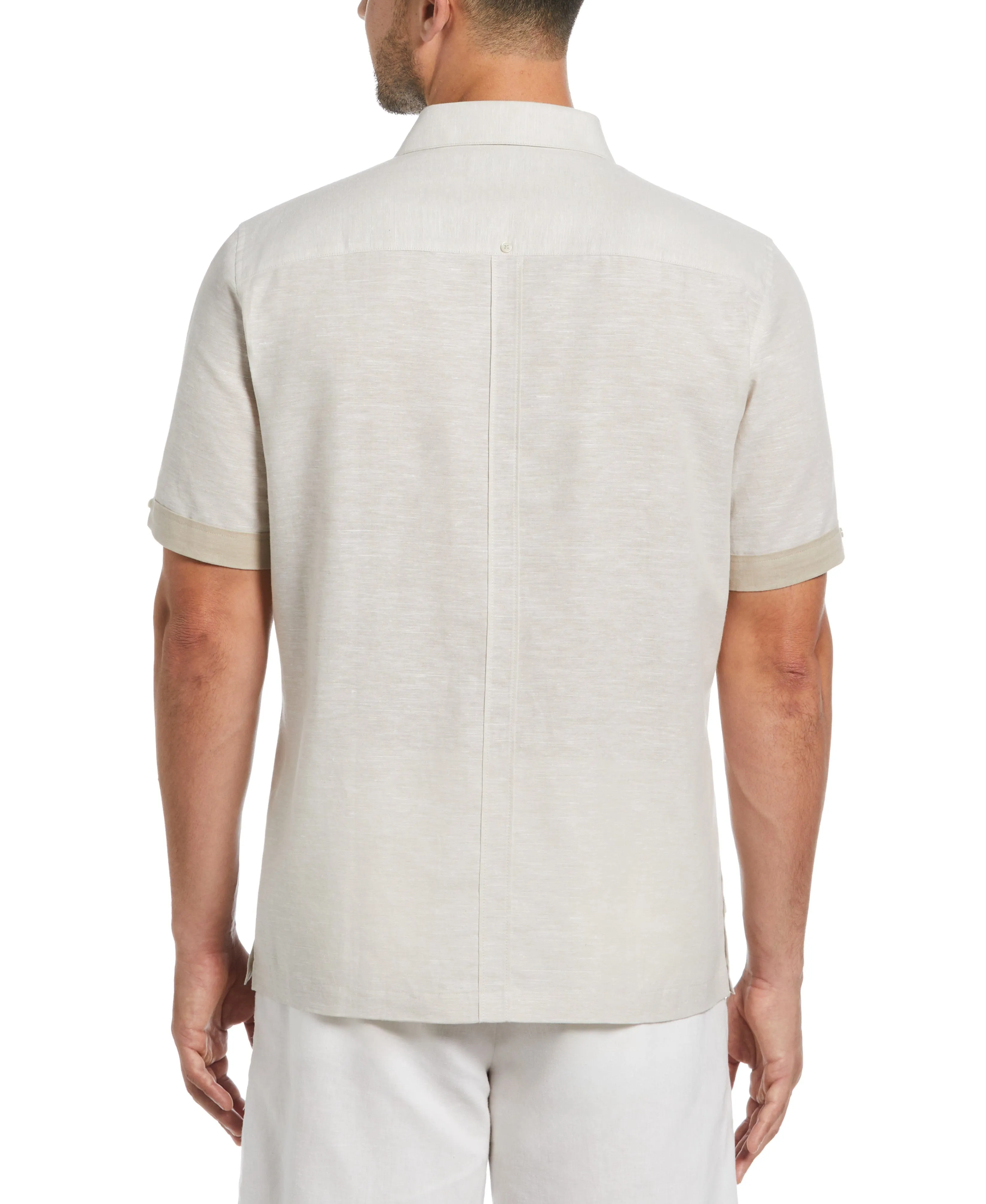 Linen Blend Cross Dye Guayabera Shirt