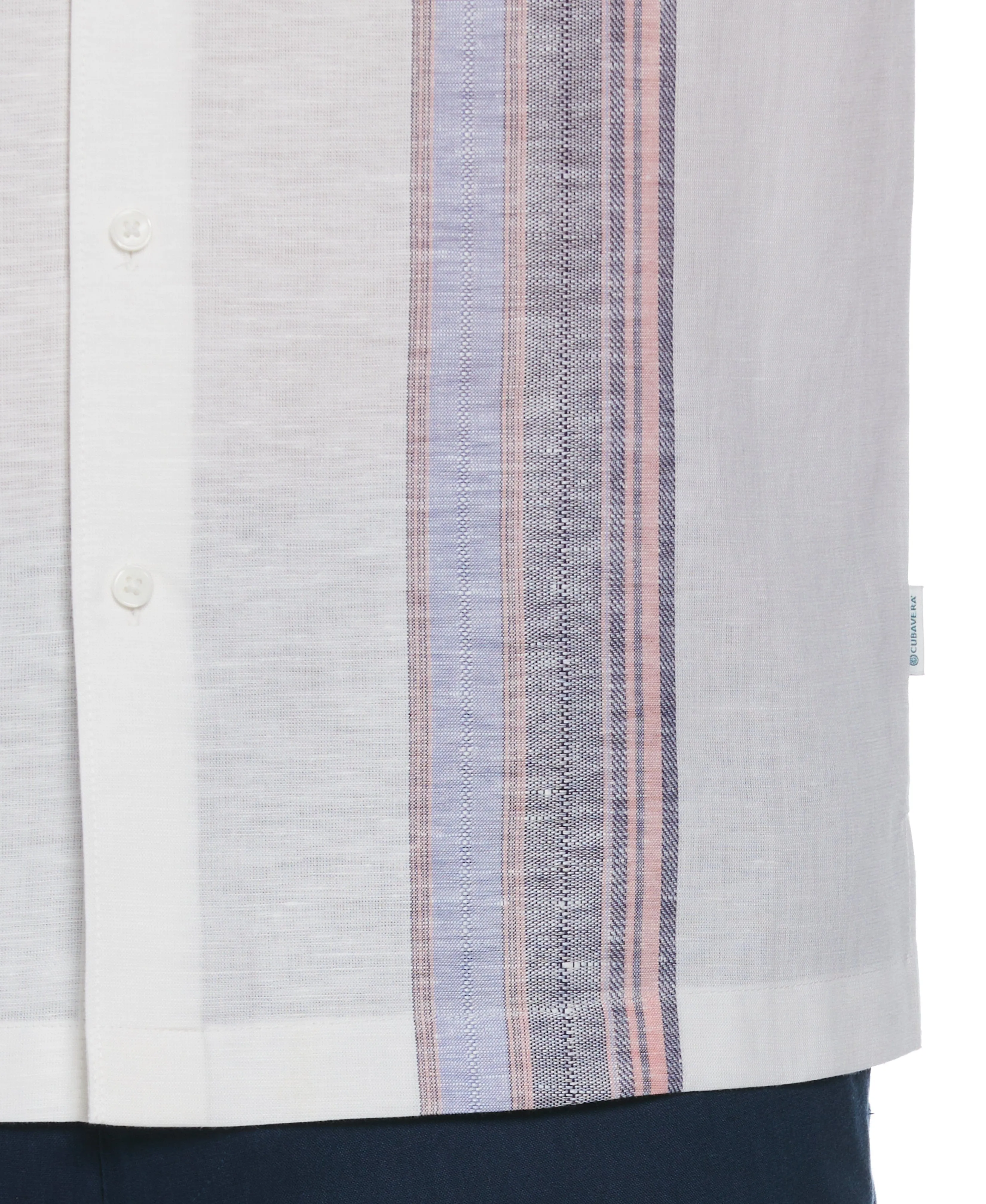 Linen Blend Yarn Dye Panel Shirt