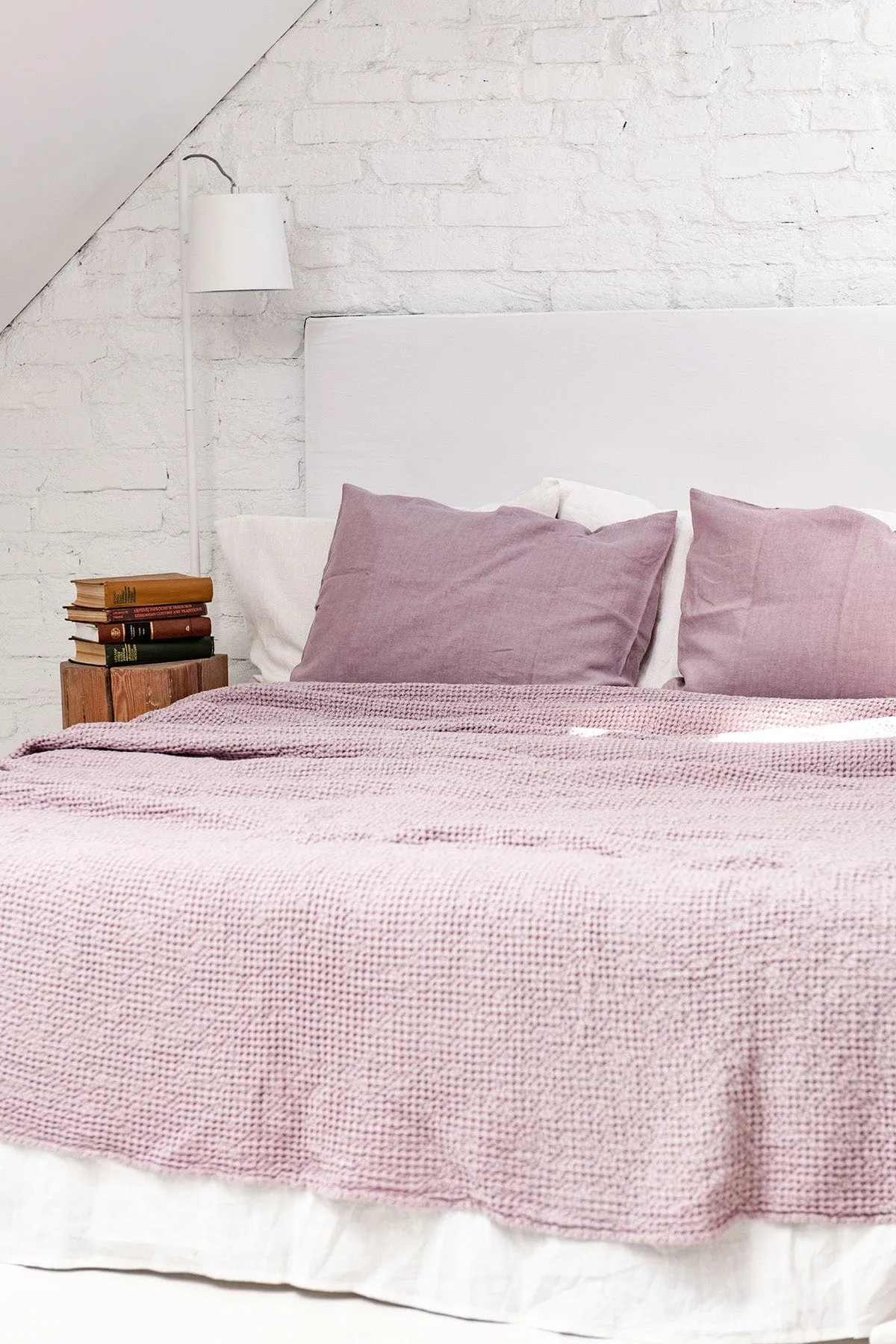 Linen Waffle Blanket | Dusty Rose