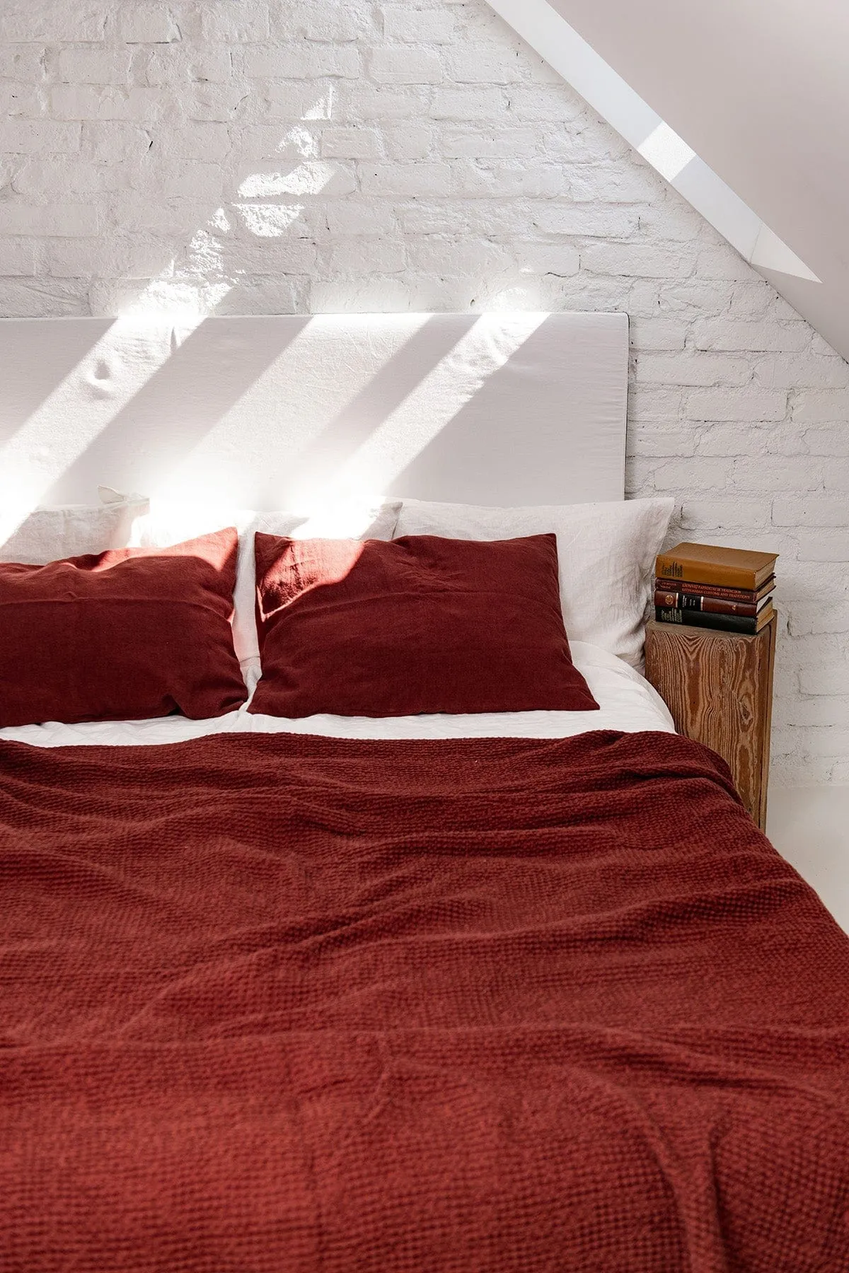 Linen Waffle Blanket | Terracota