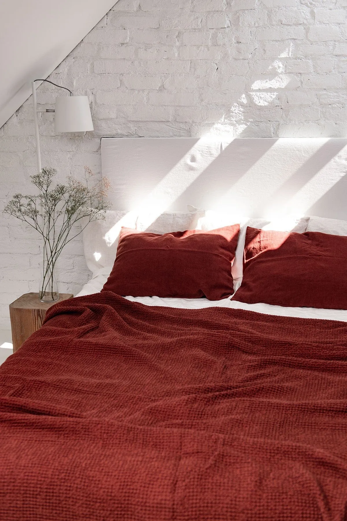 Linen Waffle Blanket | Terracota