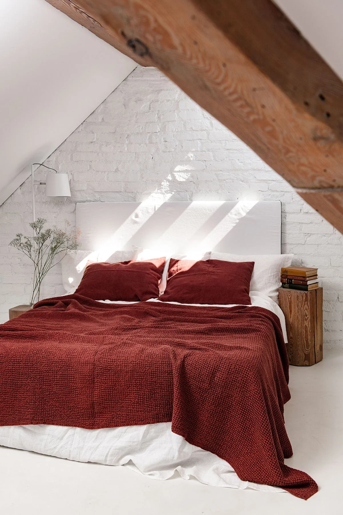 Linen Waffle Blanket | Terracota