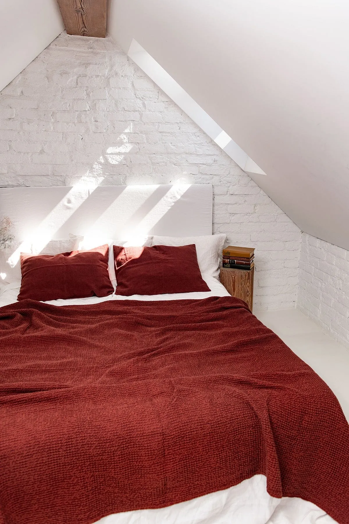 Linen Waffle Blanket | Terracota