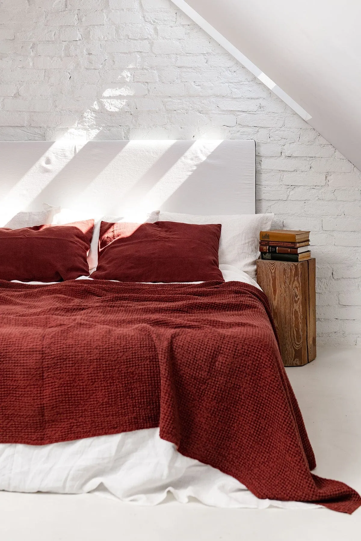 Linen Waffle Blanket | Terracota