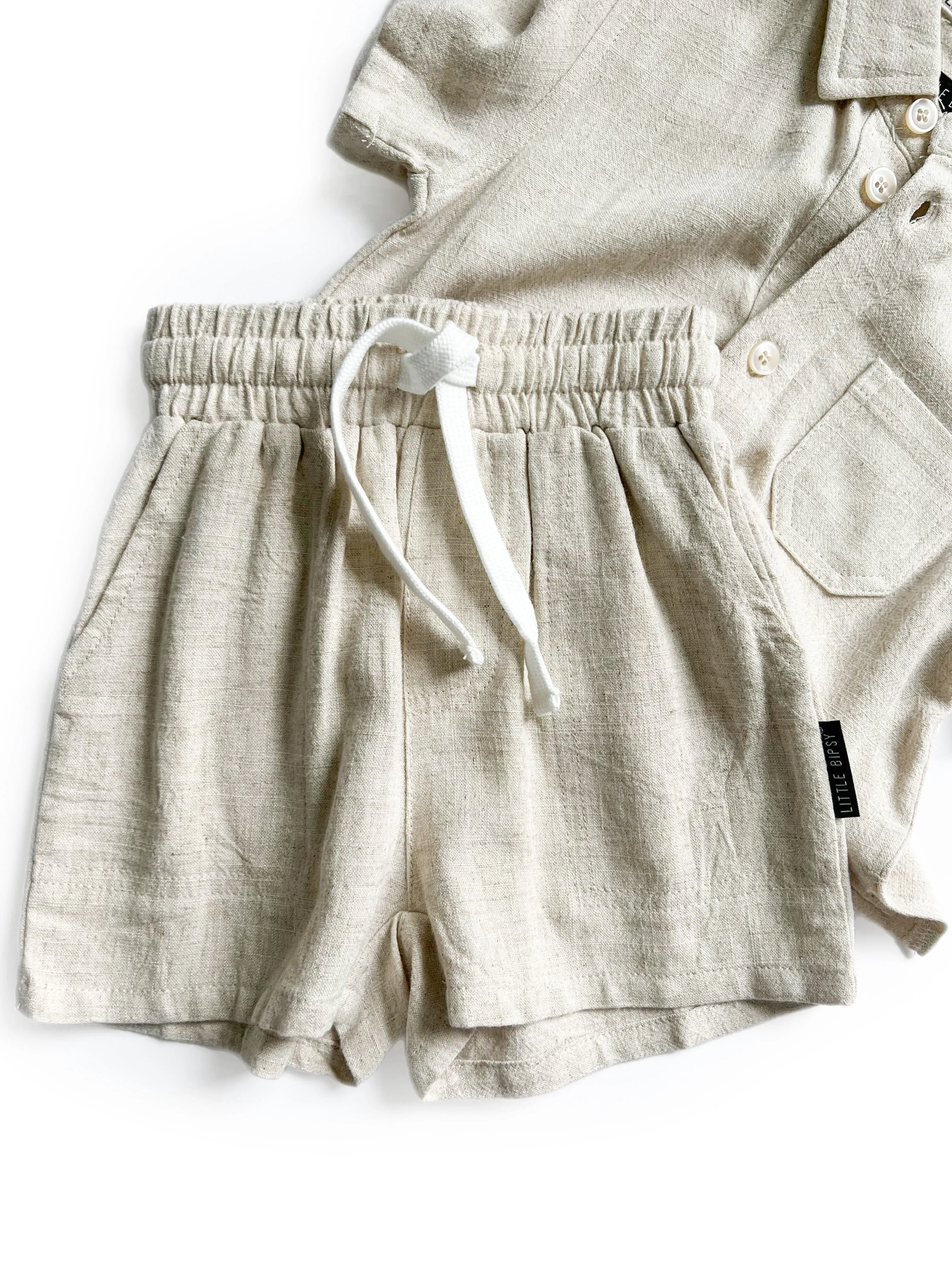 Little Bipsy Linen Shorts - Sand
