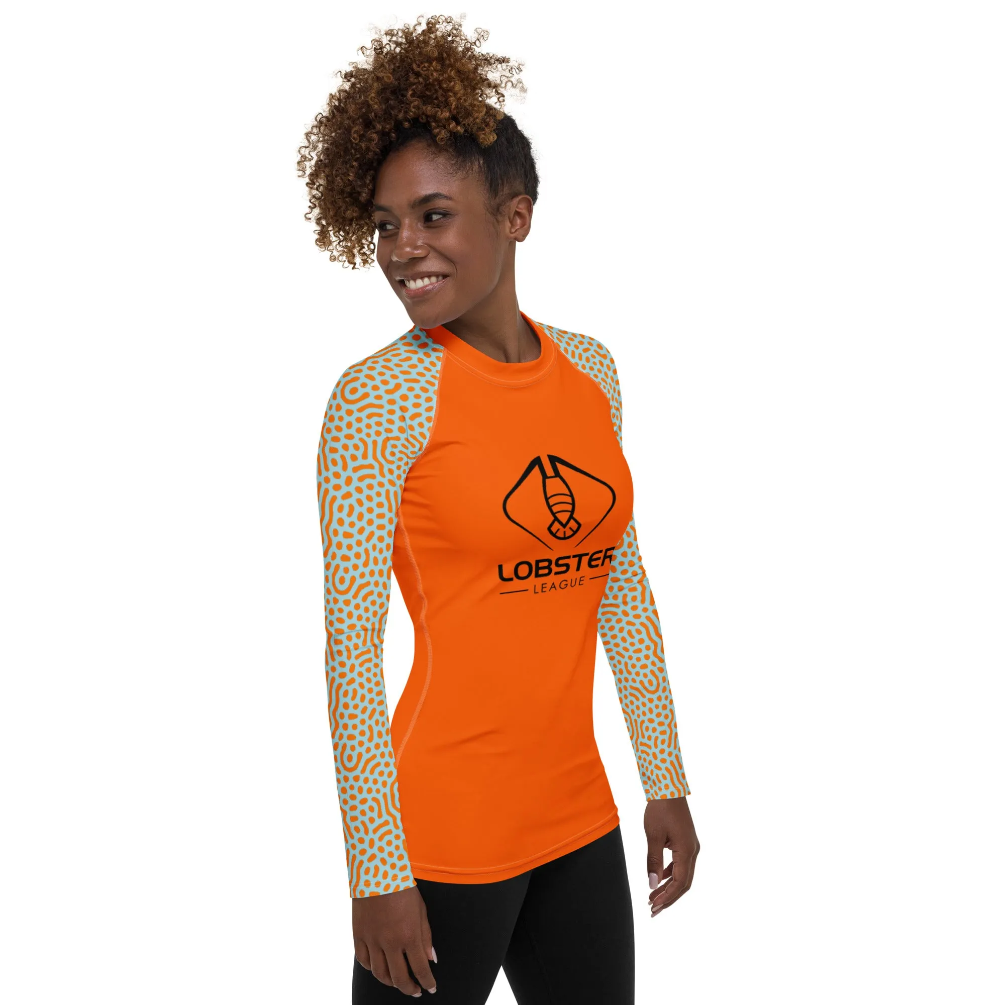 Lobster League "CORAL HUNTRESS" Women's Diver's Skin HIGH VISIBILITY Orange/Light Blue/Coral