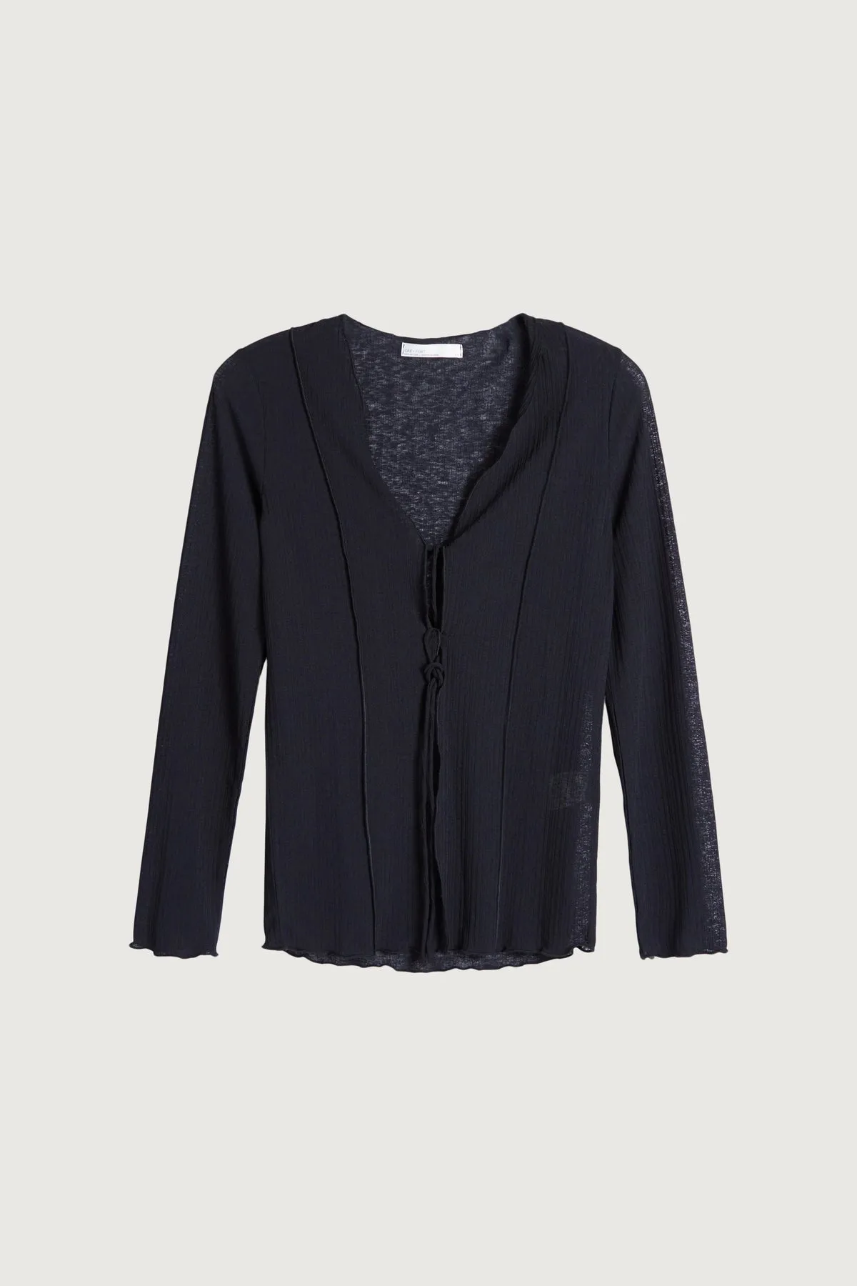 Long Sleeve Top with Front Ties