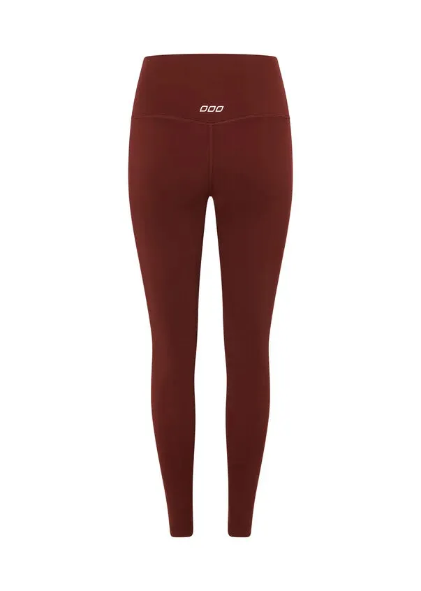 Lorna Jane Hi-Fold Lotus Ankle Biter Leggings - Merlot