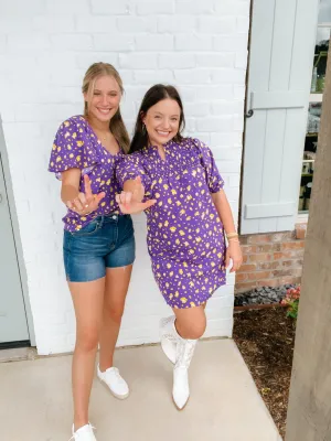 LSU Animal Print Blouse