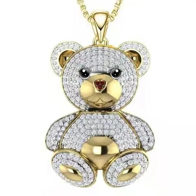 Luxury Bear Pendant Necklace for Women Party Anniversary Jewelry