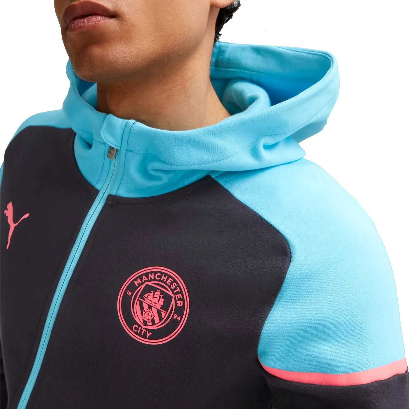 Manchester City black Casual hooded presentation tracksuit 2023/24 - Puma