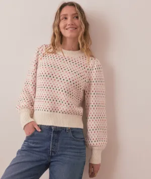 Marine Layer Alma Puff Sleeve Sweater in Warm Multi