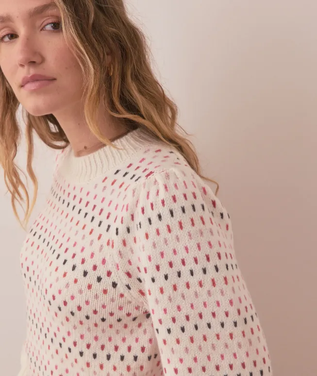 Marine Layer Alma Puff Sleeve Sweater in Warm Multi