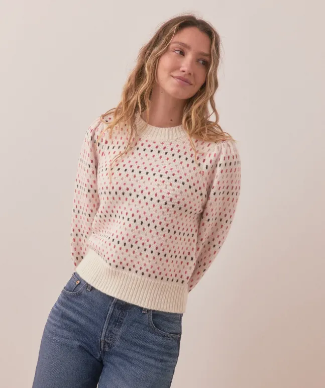 Marine Layer Alma Puff Sleeve Sweater in Warm Multi