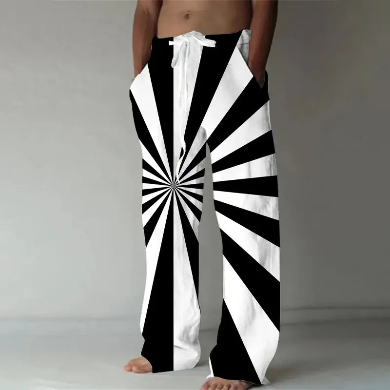 Men's Lightweight Casual Drawstring Waist Long Trousers 2411005421