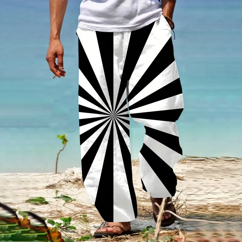 Men's Lightweight Casual Drawstring Waist Long Trousers 2411005421