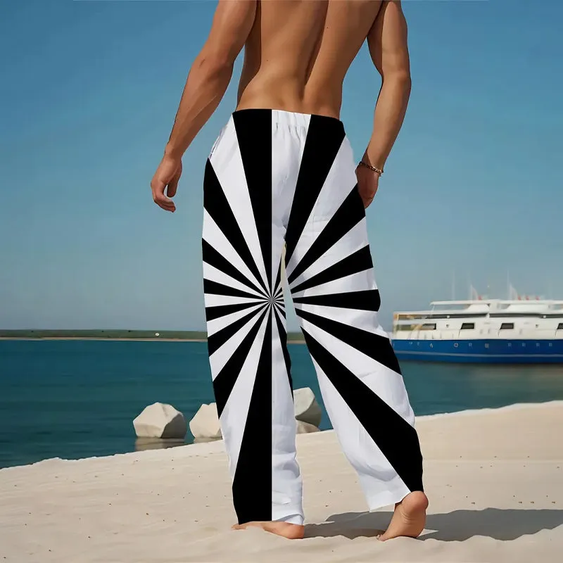 Men's Lightweight Casual Drawstring Waist Long Trousers 2411005421