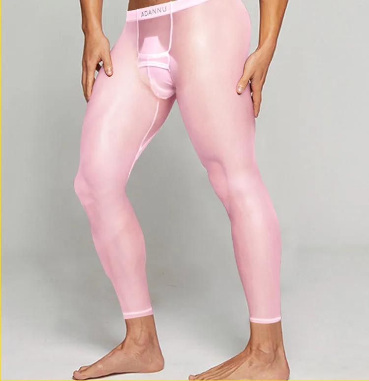 Men's Sexy Ultra-thin Sports Bottom Stockings Pants