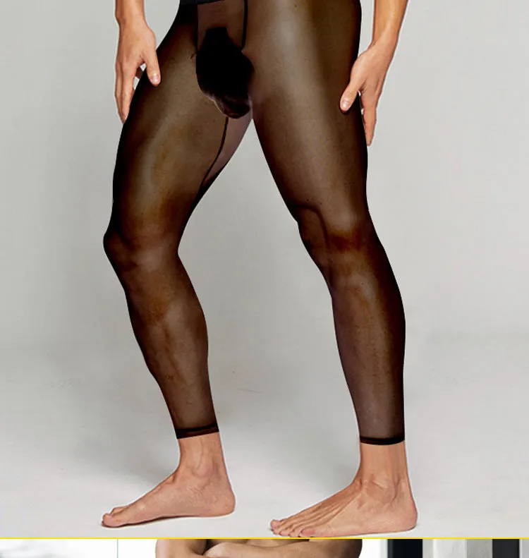 Men's Sexy Ultra-thin Sports Bottom Stockings Pants
