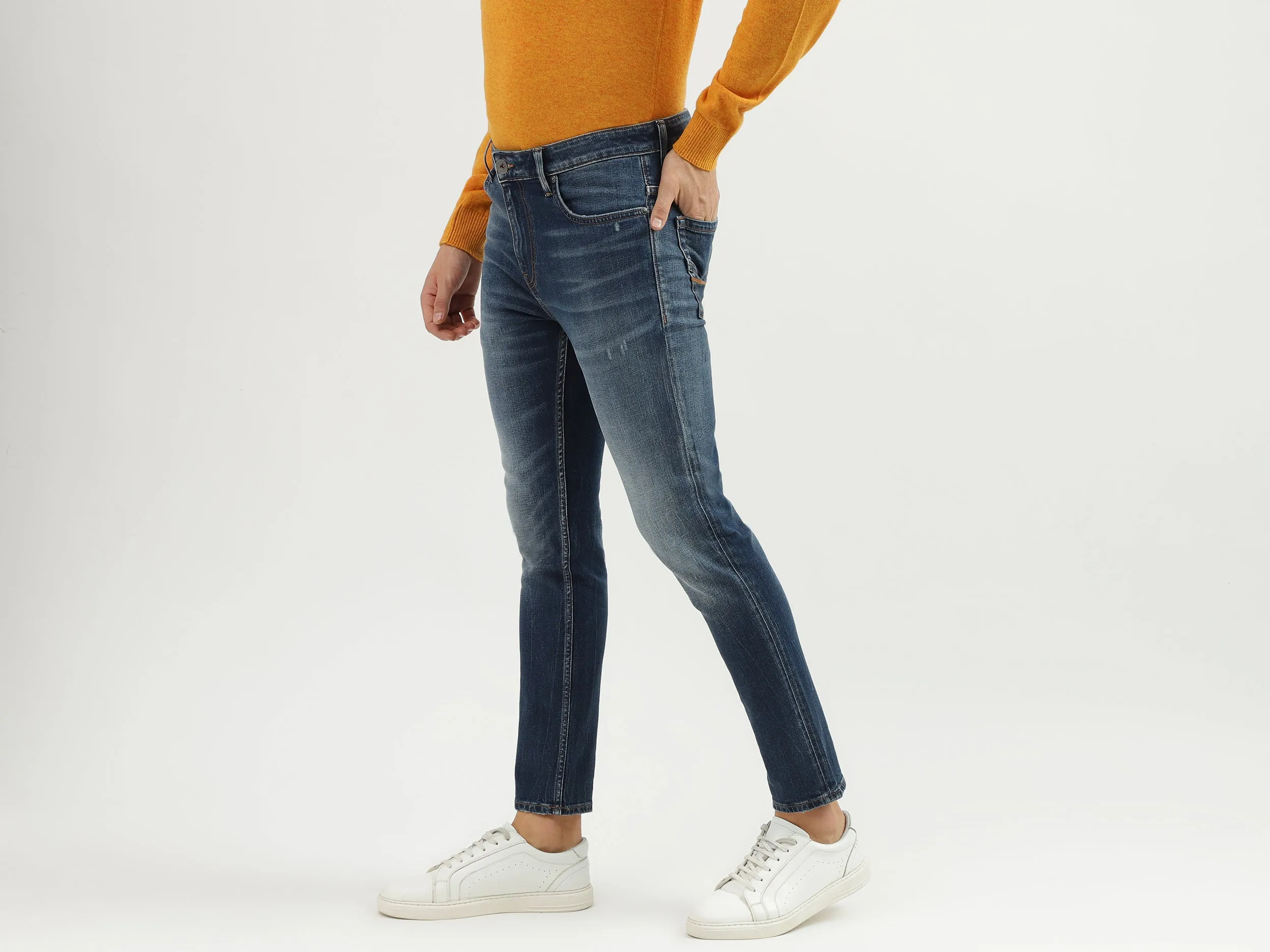 Men's Solid Low Crotch Jeans
