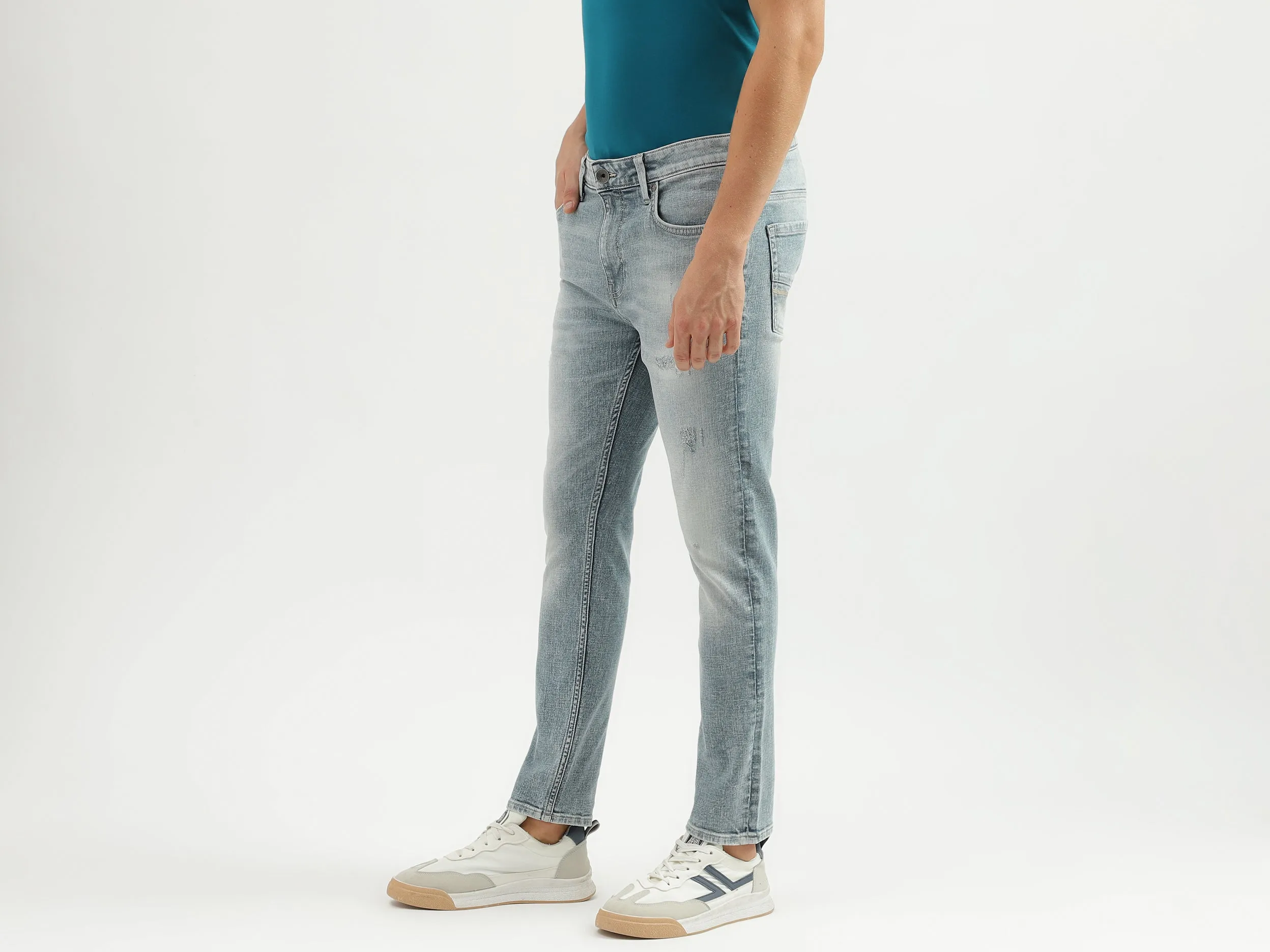 Men's Solid Low Crotch Jeans