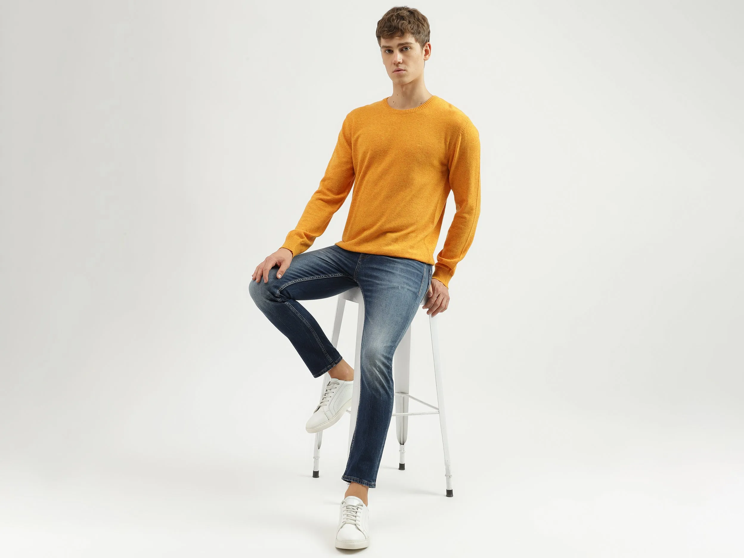 Men's Solid Low Crotch Jeans
