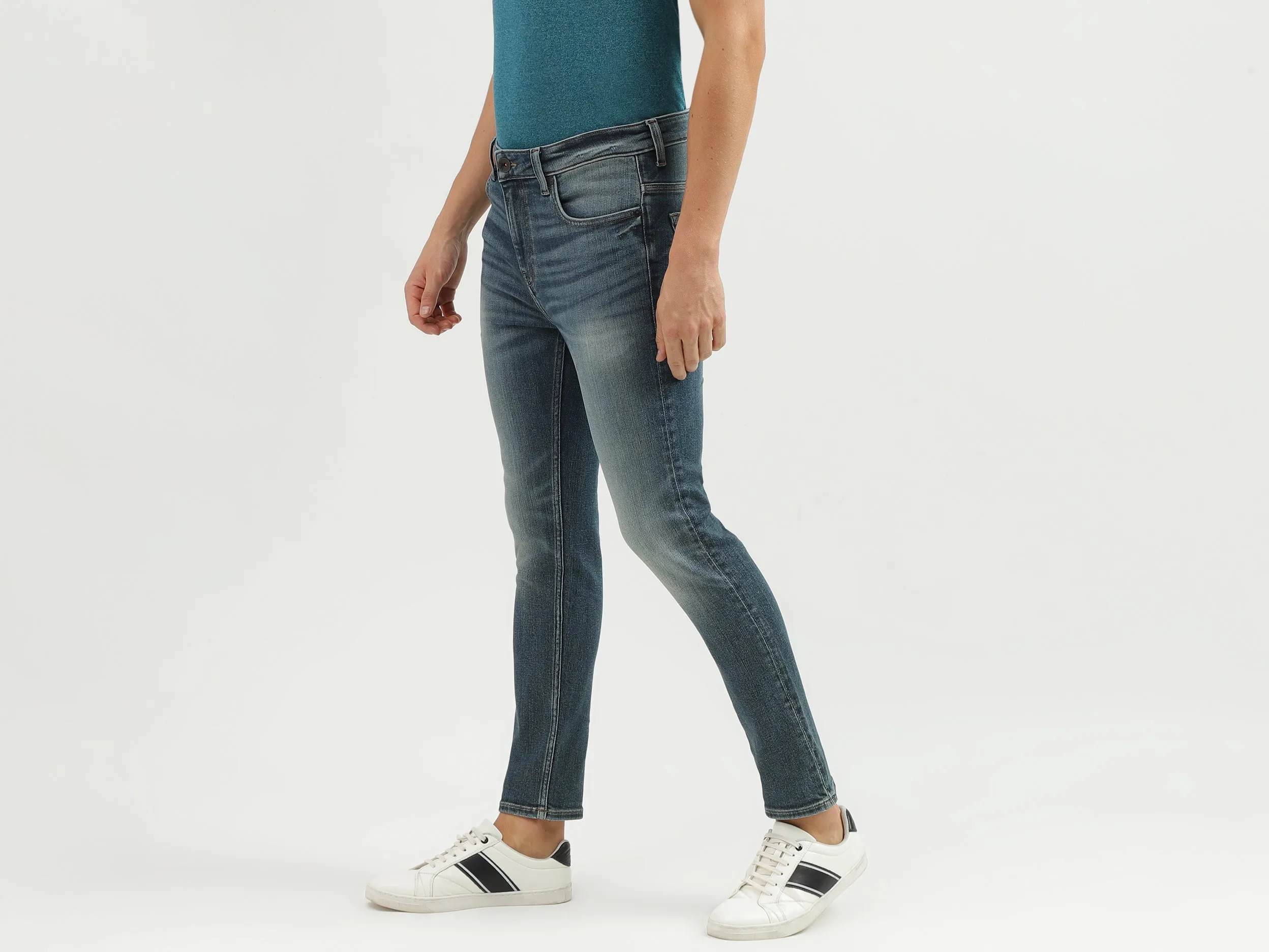 Men's Solid Low Crotch Jeans