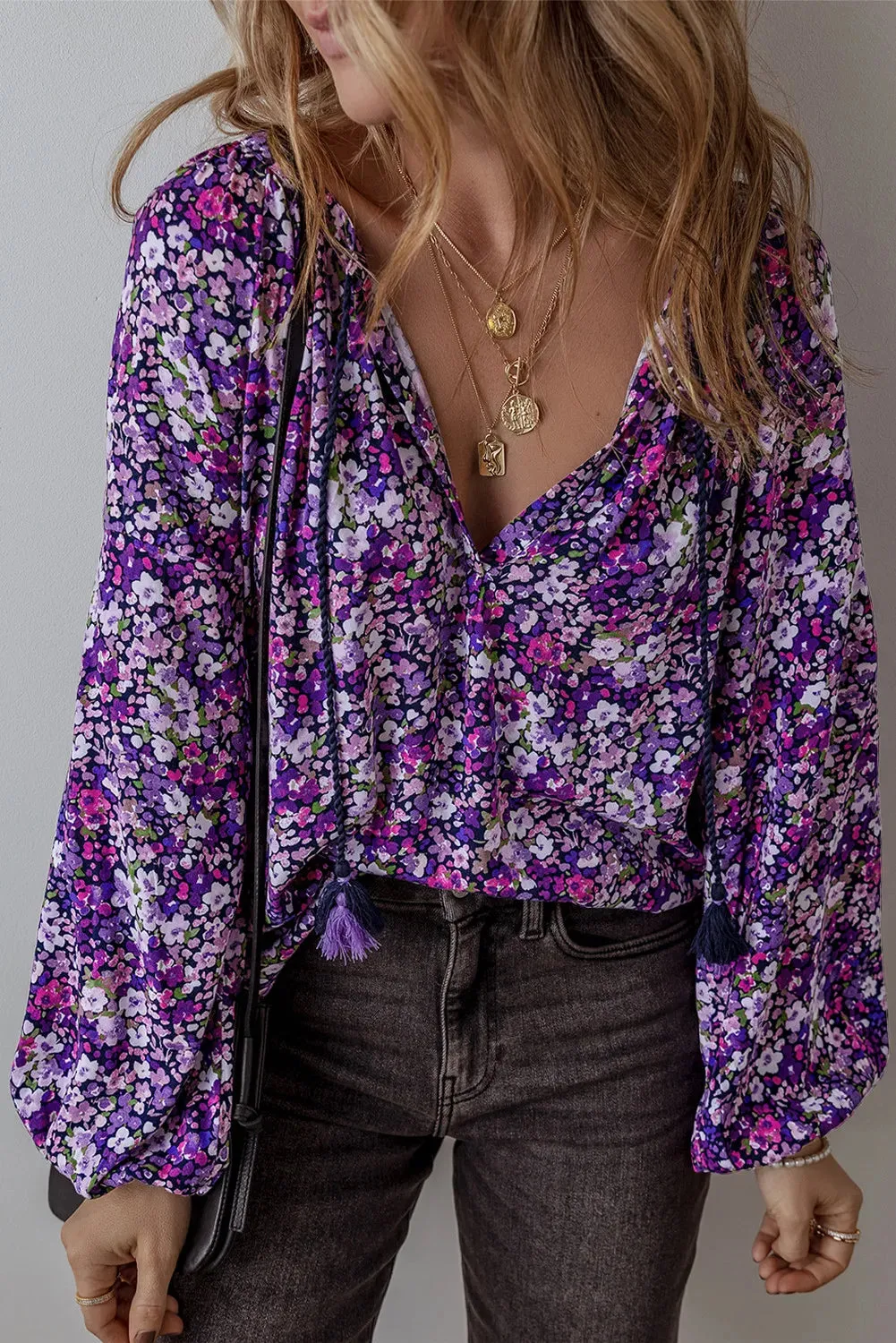 Midnight Rose Blouse- Purple