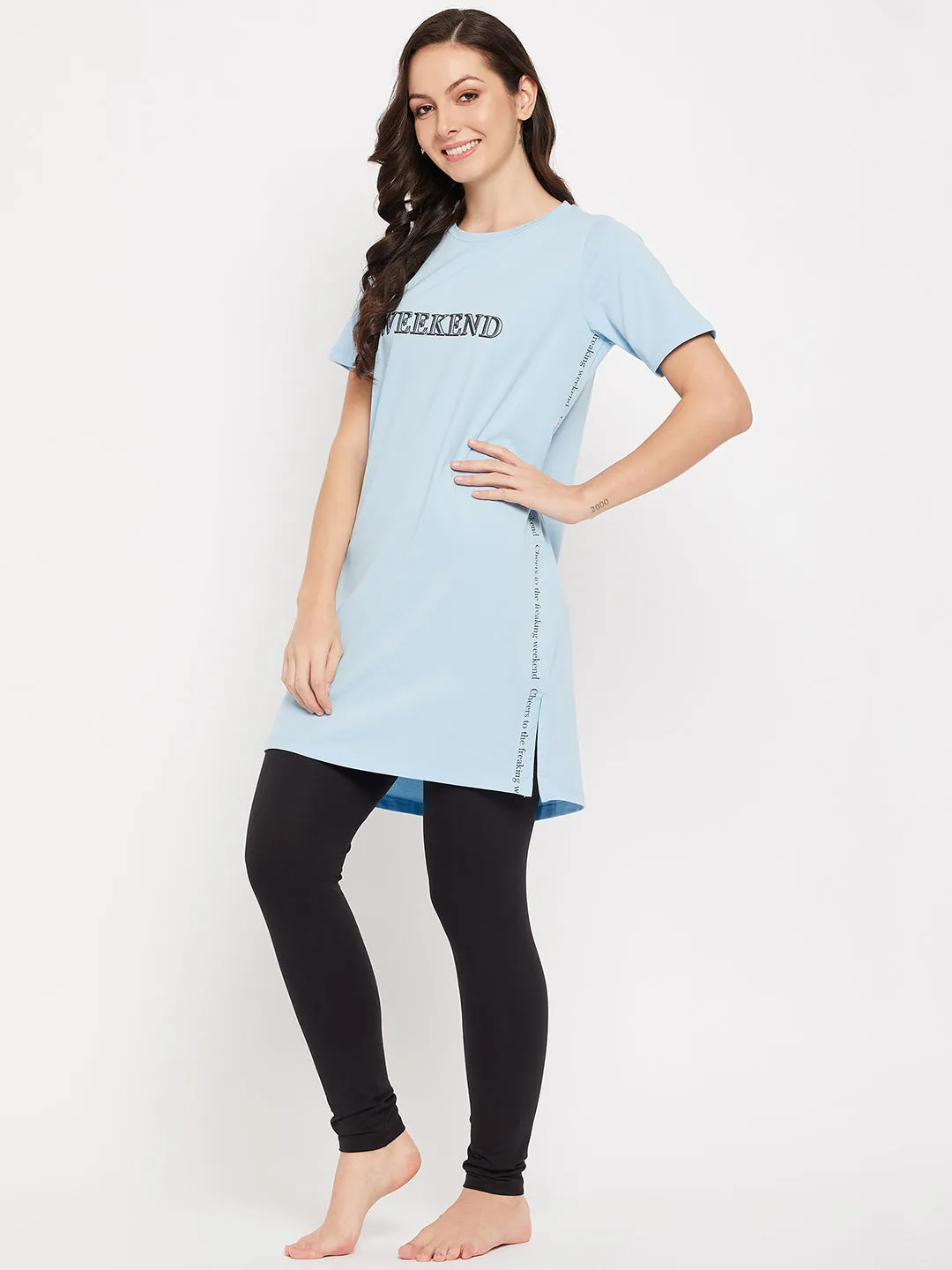 mSECRET Sky Cotton Typography 2 pc  Nightsuit