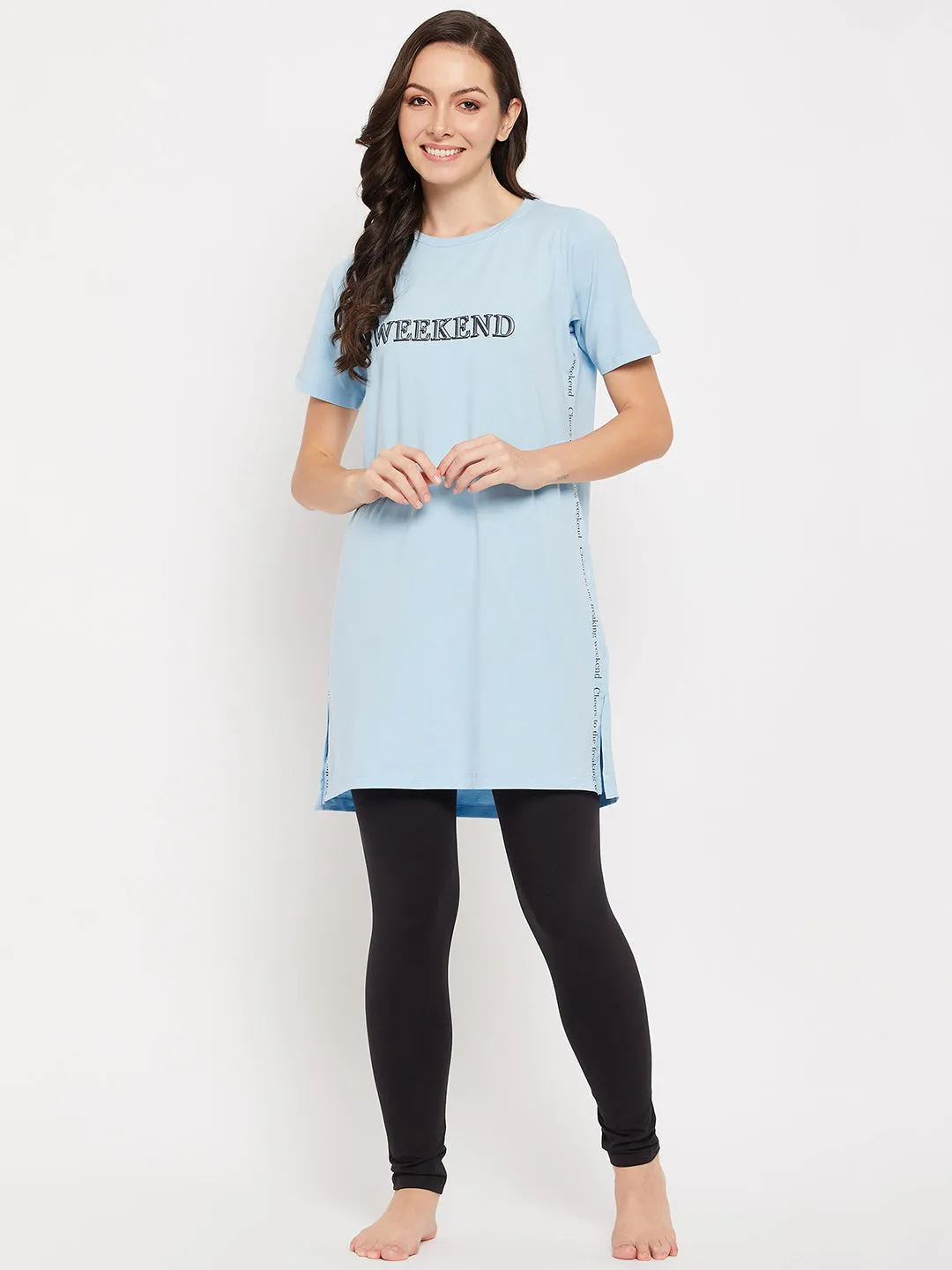 mSECRET Sky Cotton Typography 2 pc  Nightsuit