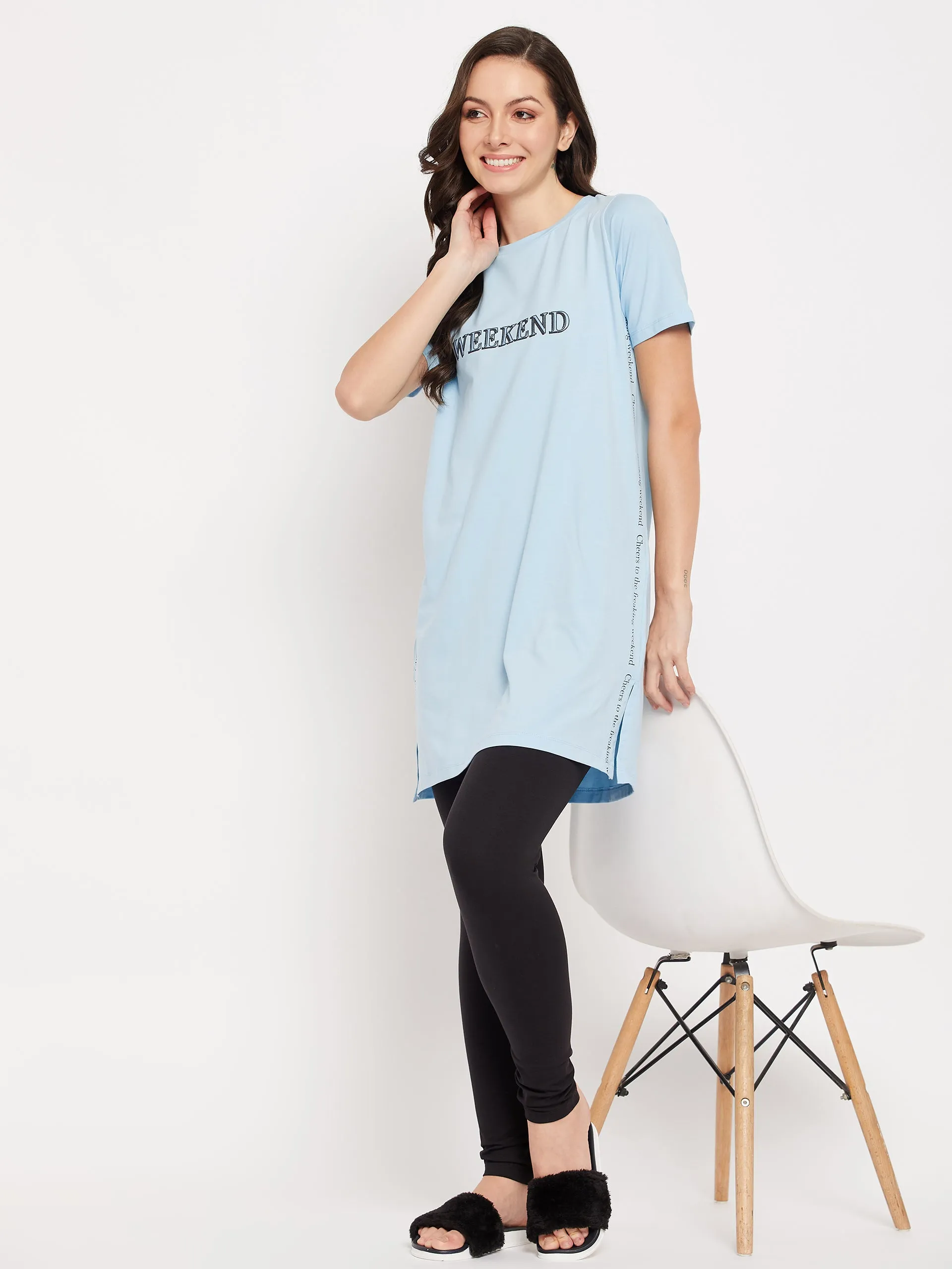 mSECRET Sky Cotton Typography 2 pc  Nightsuit