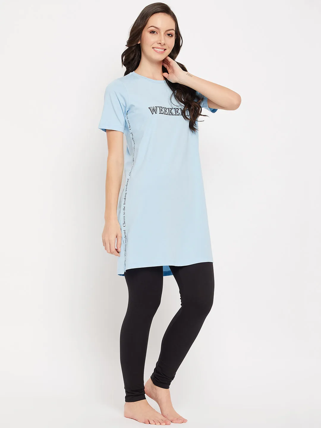 mSECRET Sky Cotton Typography 2 pc  Nightsuit