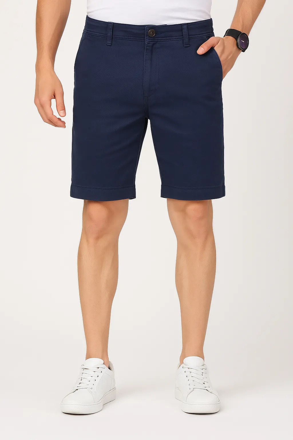 Navy Blue Linen Shorts
