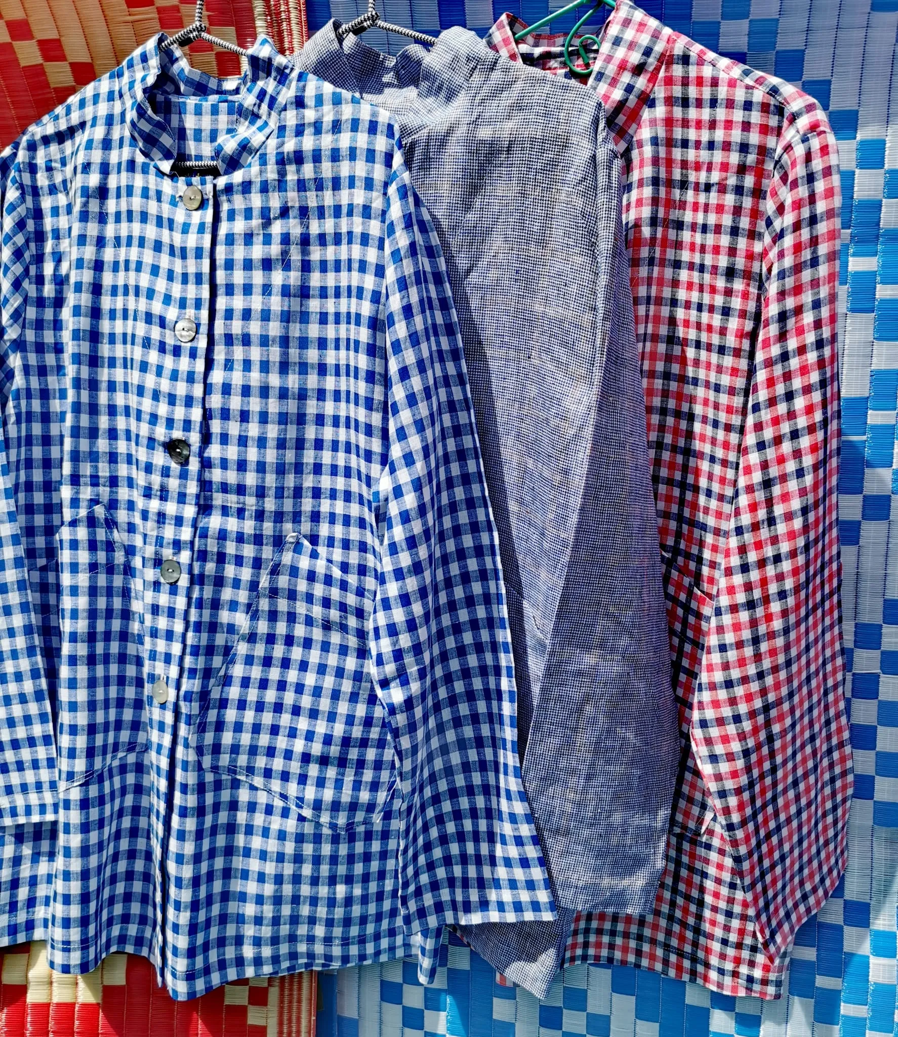 Nehru jacket - linen check