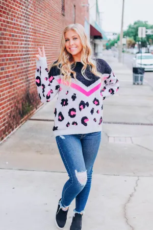 New Cattitude Animal Print Sweater