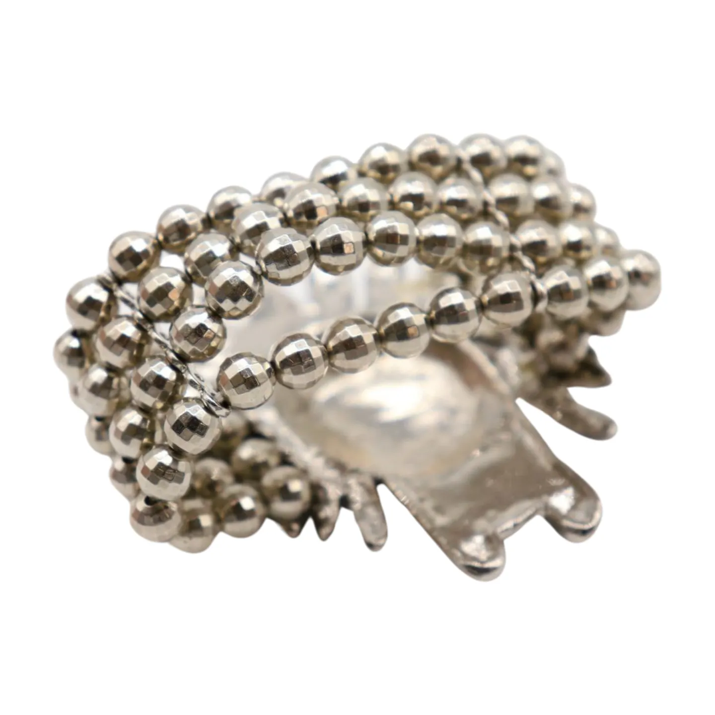 New Women Silver Elastic Band Metal Bracelet Native American Indian Face Head Fashion Jewelry
