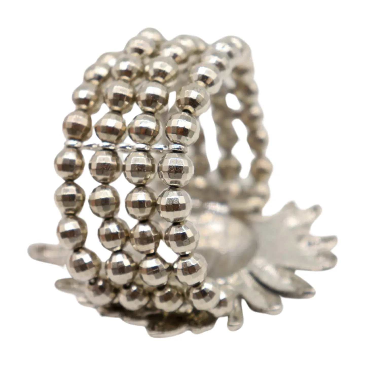 New Women Silver Elastic Band Metal Bracelet Native American Indian Face Head Fashion Jewelry