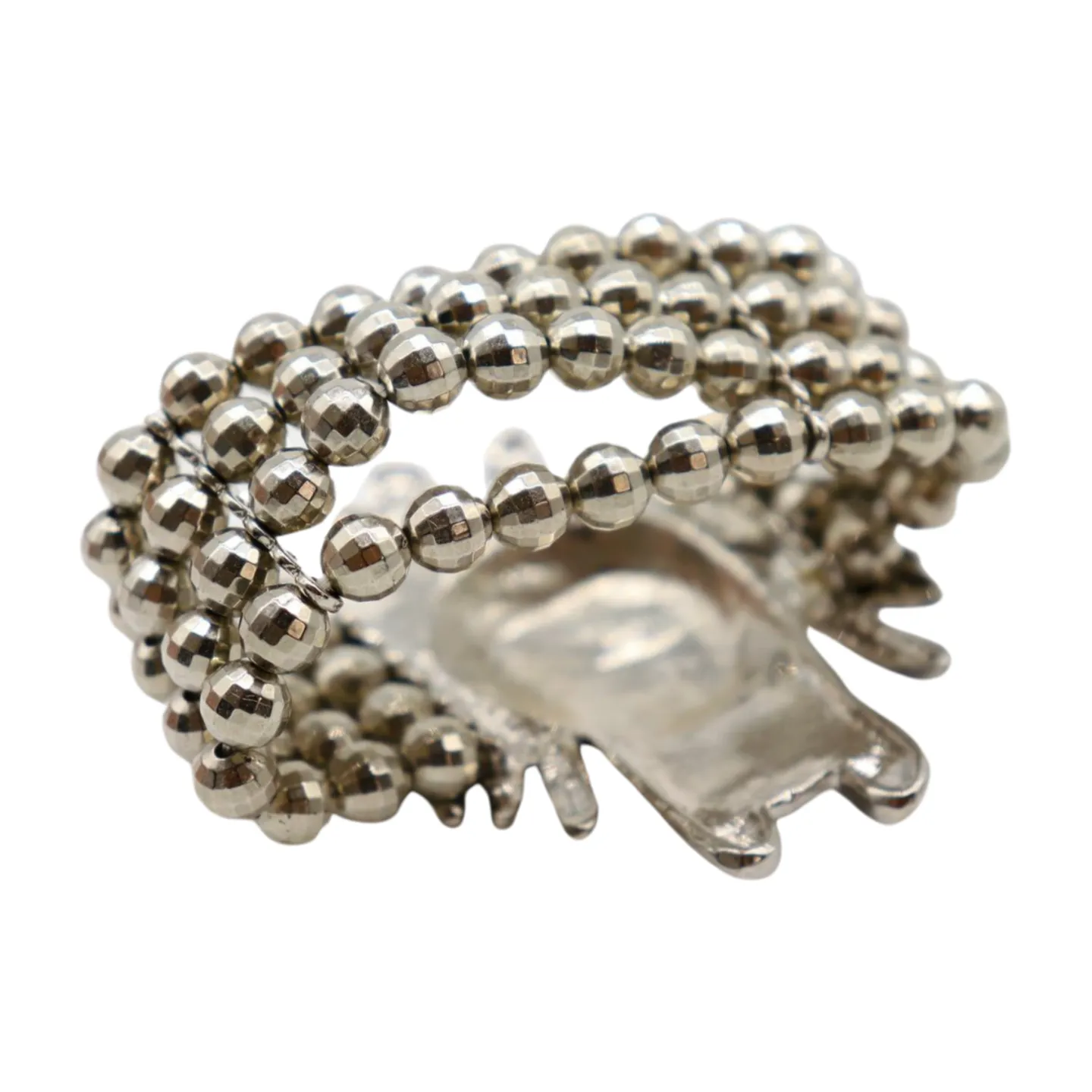 New Women Silver Elastic Band Metal Bracelet Native American Indian Face Head Fashion Jewelry