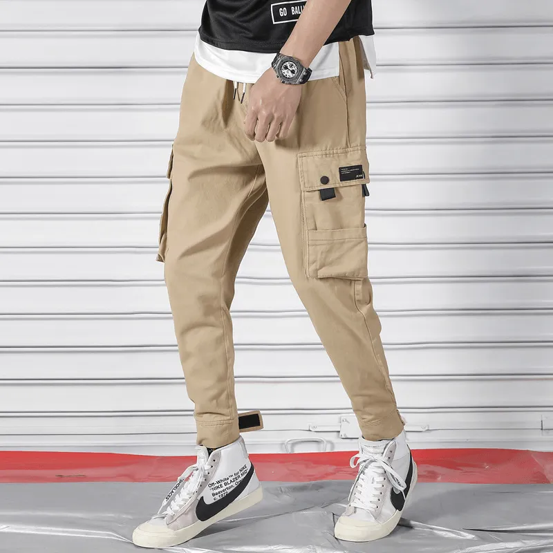 Nine-Point Pants Men'S Trendy Brand Multi-Pocket Overalls