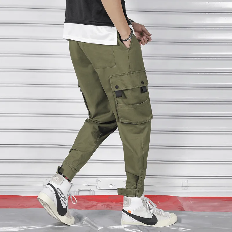 Nine-Point Pants Men'S Trendy Brand Multi-Pocket Overalls
