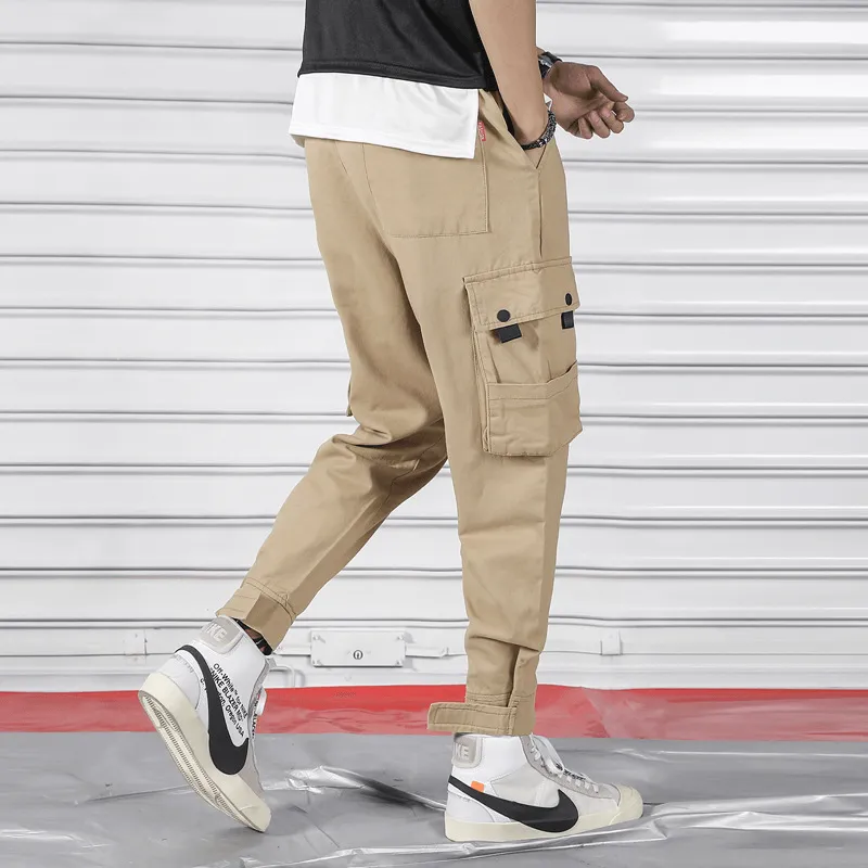 Nine-Point Pants Men'S Trendy Brand Multi-Pocket Overalls