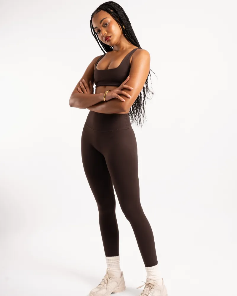 Not Your Basic Leggings - Chocolate (Invisible Scrunch)