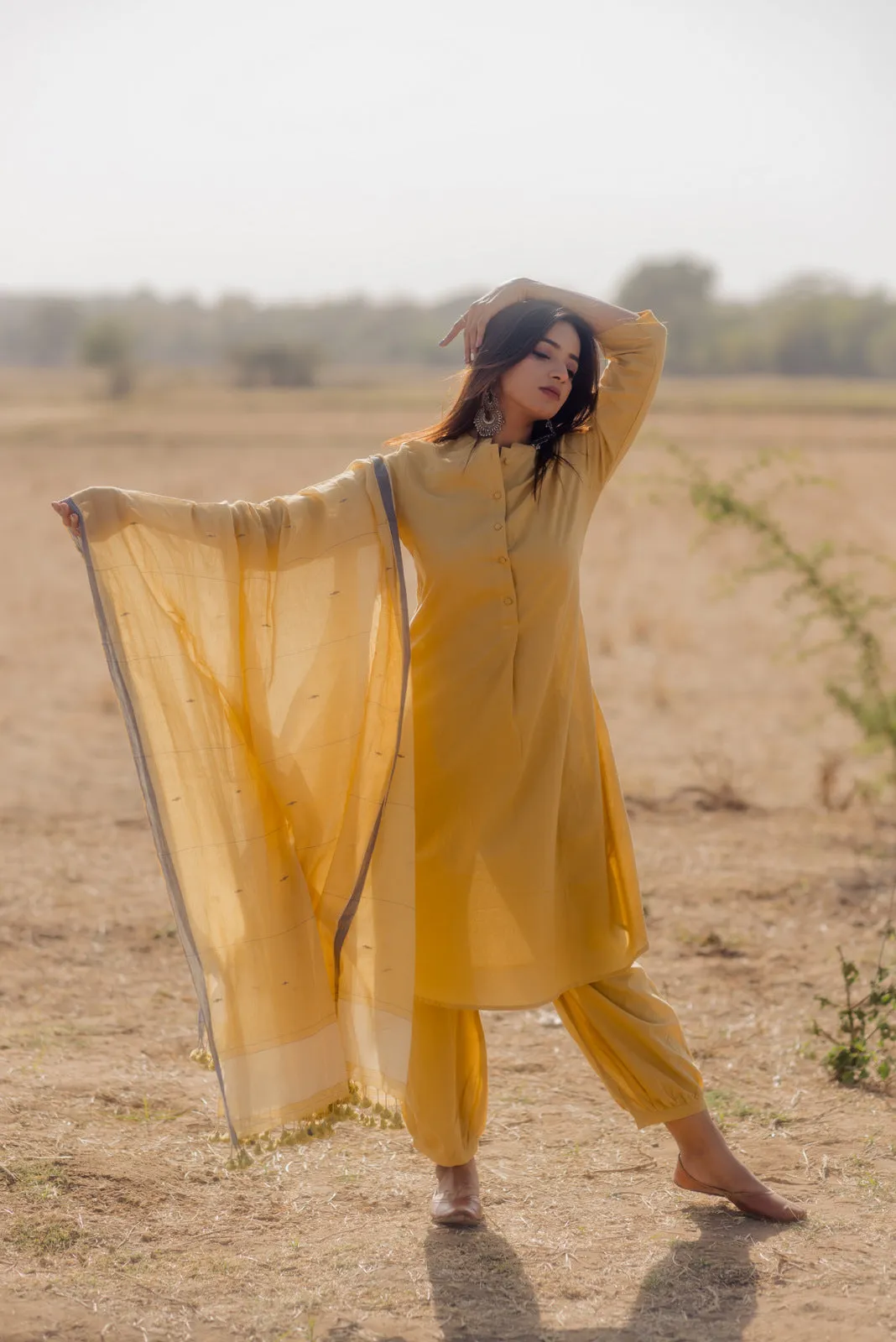 Ochre kurta set
