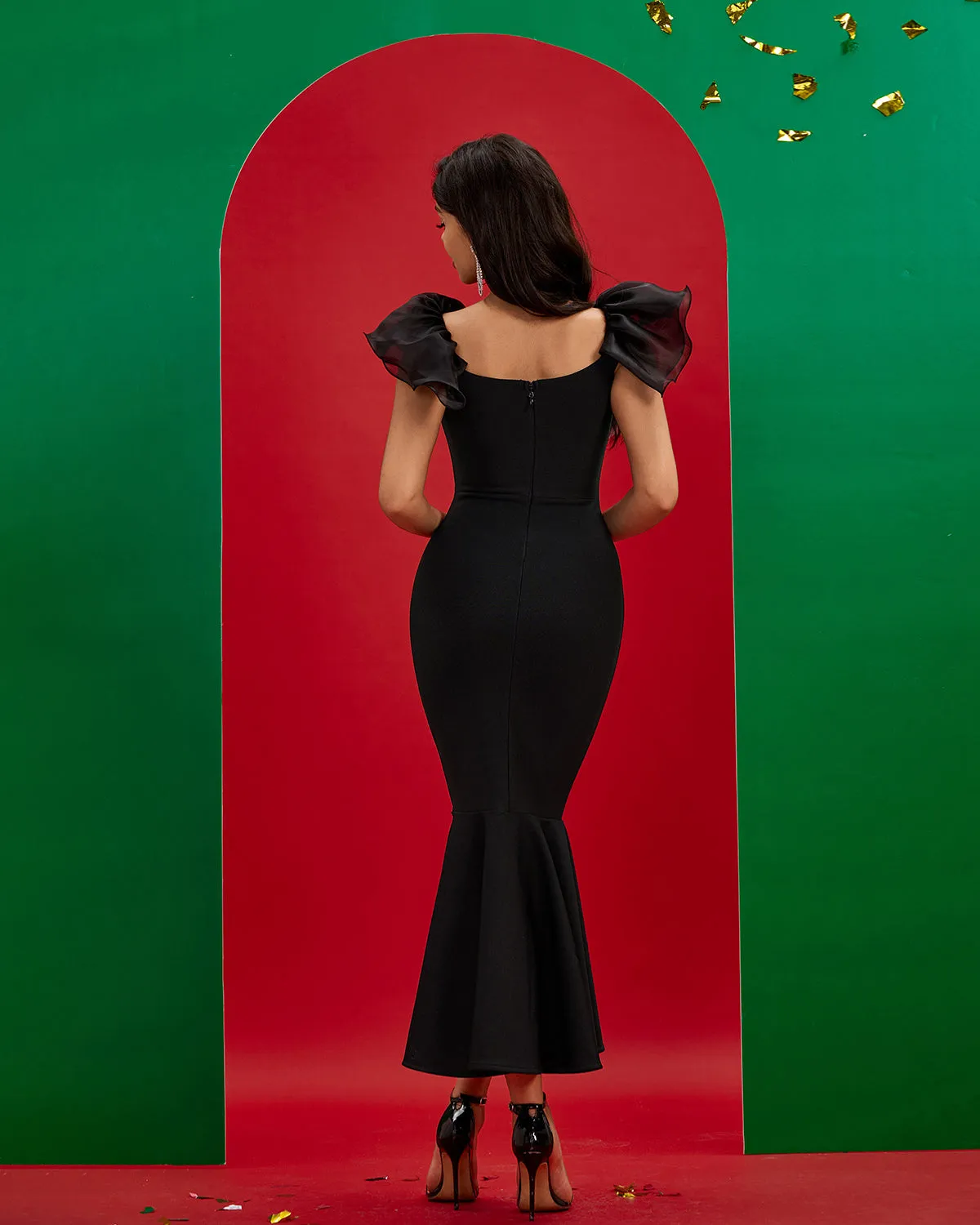 Off Shoulder Fishtail Bandage Dress