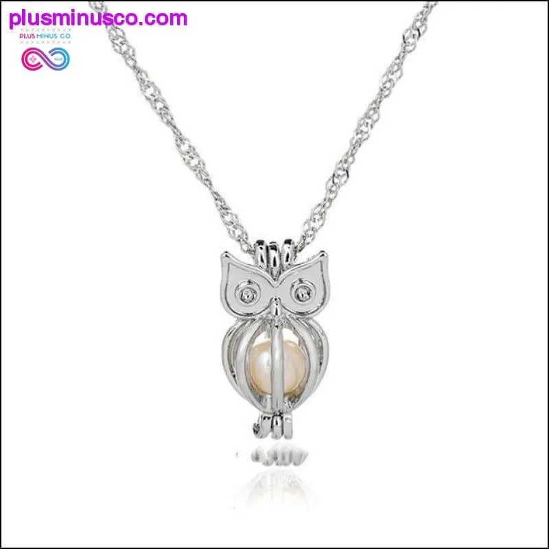 Owl Design Rhinestones Crystal Pendant Necklace ||