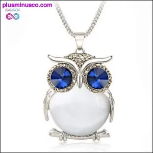 Owl Design Rhinestones Crystal Pendant Necklace ||