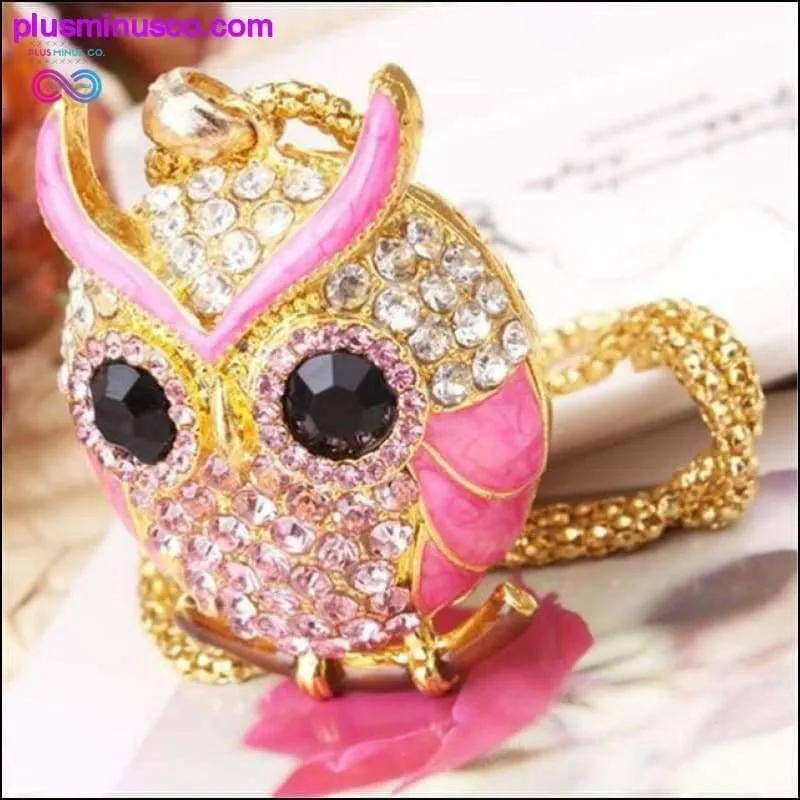 Owl Design Rhinestones Crystal Pendant Necklace ||